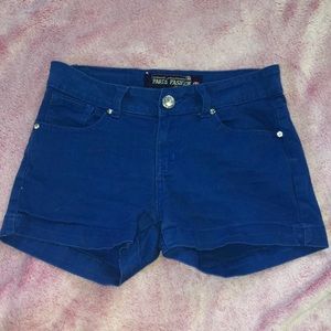 Royal blue with gem detailing jean shorts
